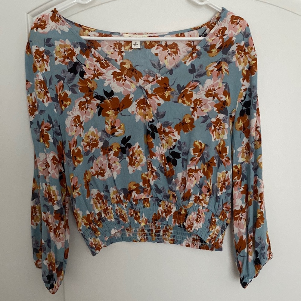 FLORAL CROP TOP BLOUSE